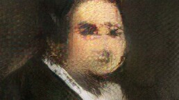 Portrait von Edmond Belamy, 2018, von GAN (Generative Adversarial Network). Verkauft für $432,500 am 25.08.2018 von Christie’s in New York.